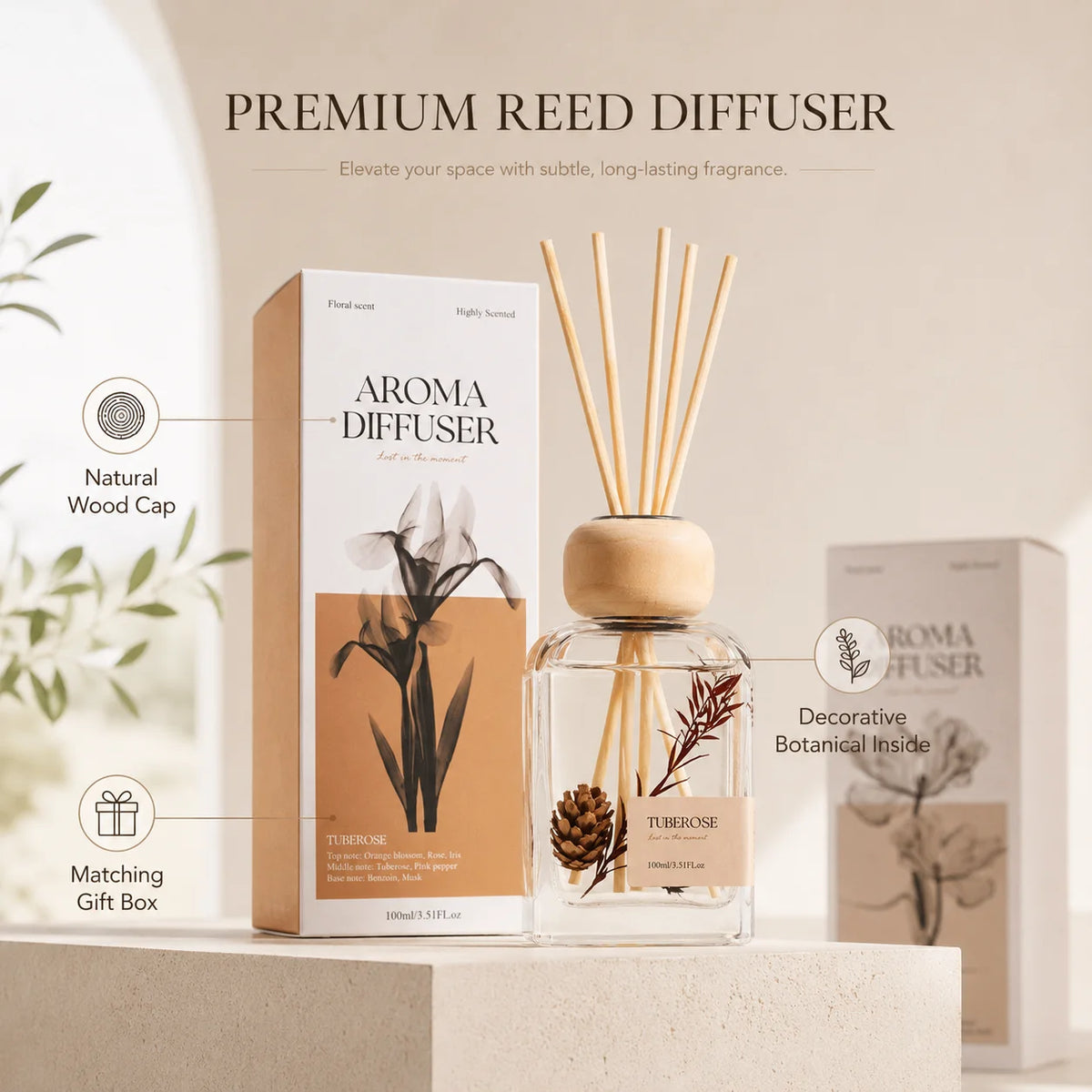 Diffuseur de Parfum à Tiges en Verre 100ml