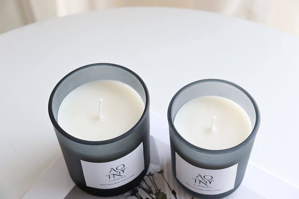 Bougie Parfumée en Cire de Soja avec Couvercle en Bois