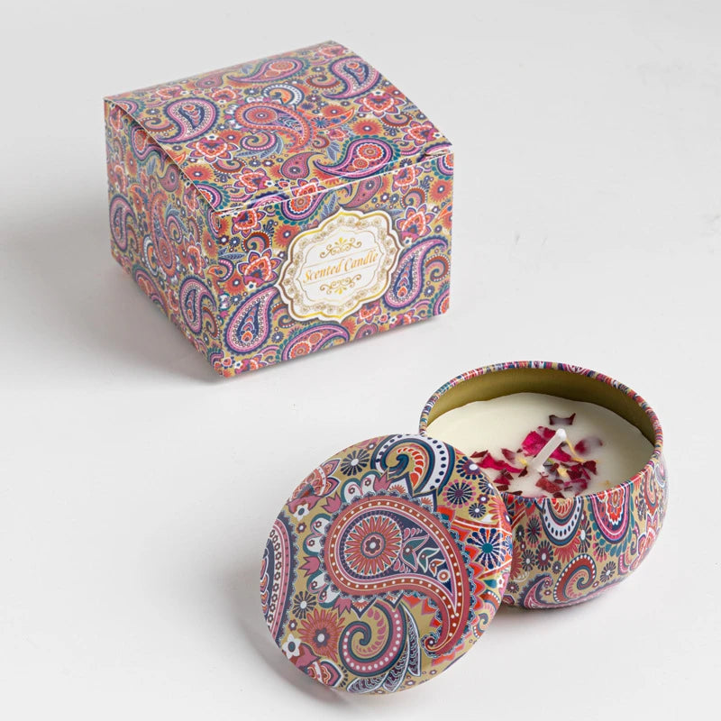 Bougie Parfumée en Cire de Soja Pot en Métal