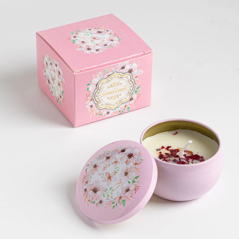 Bougie Parfumée en Cire de Soja Pot en Métal