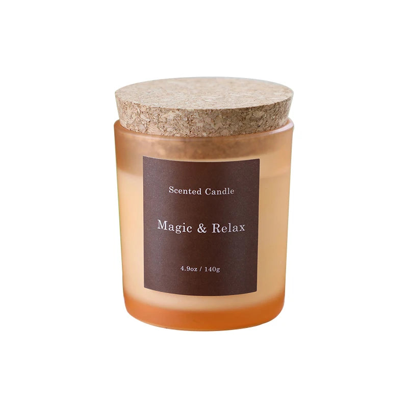 Bougie Parfumée en Cire de Soja avec Couvercle en Bois