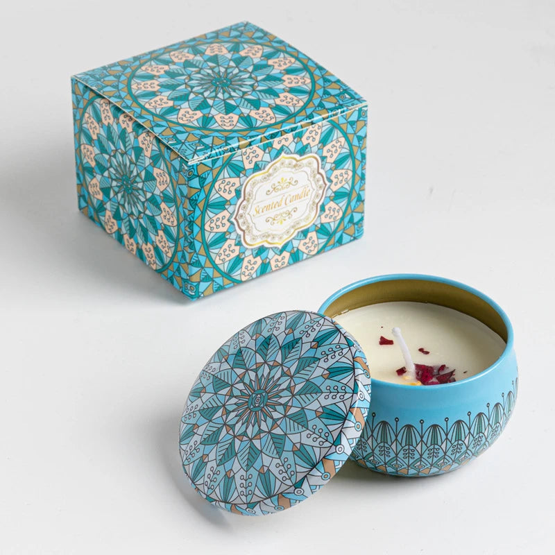 Bougie Parfumée en Cire de Soja Pot en Métal
