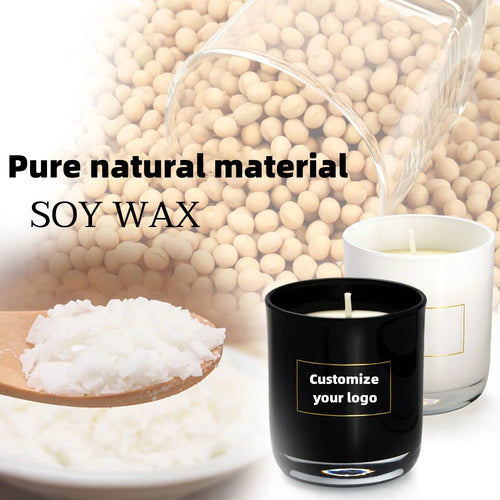 Bougie Parfumée en Cire de Soja avec Couvercle en Bois