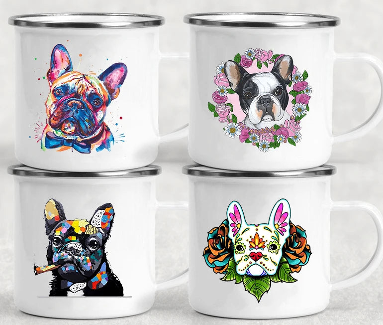 Mug à Café Imprimé Bouledogue Français en Céramique 360ml