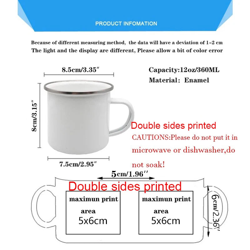 Mug à Café en Émail pour Camping 360ml