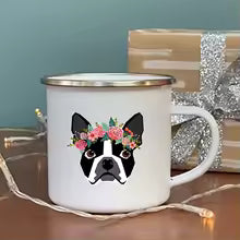 Mug à Café Imprimé Bouledogue Français en Céramique 360ml