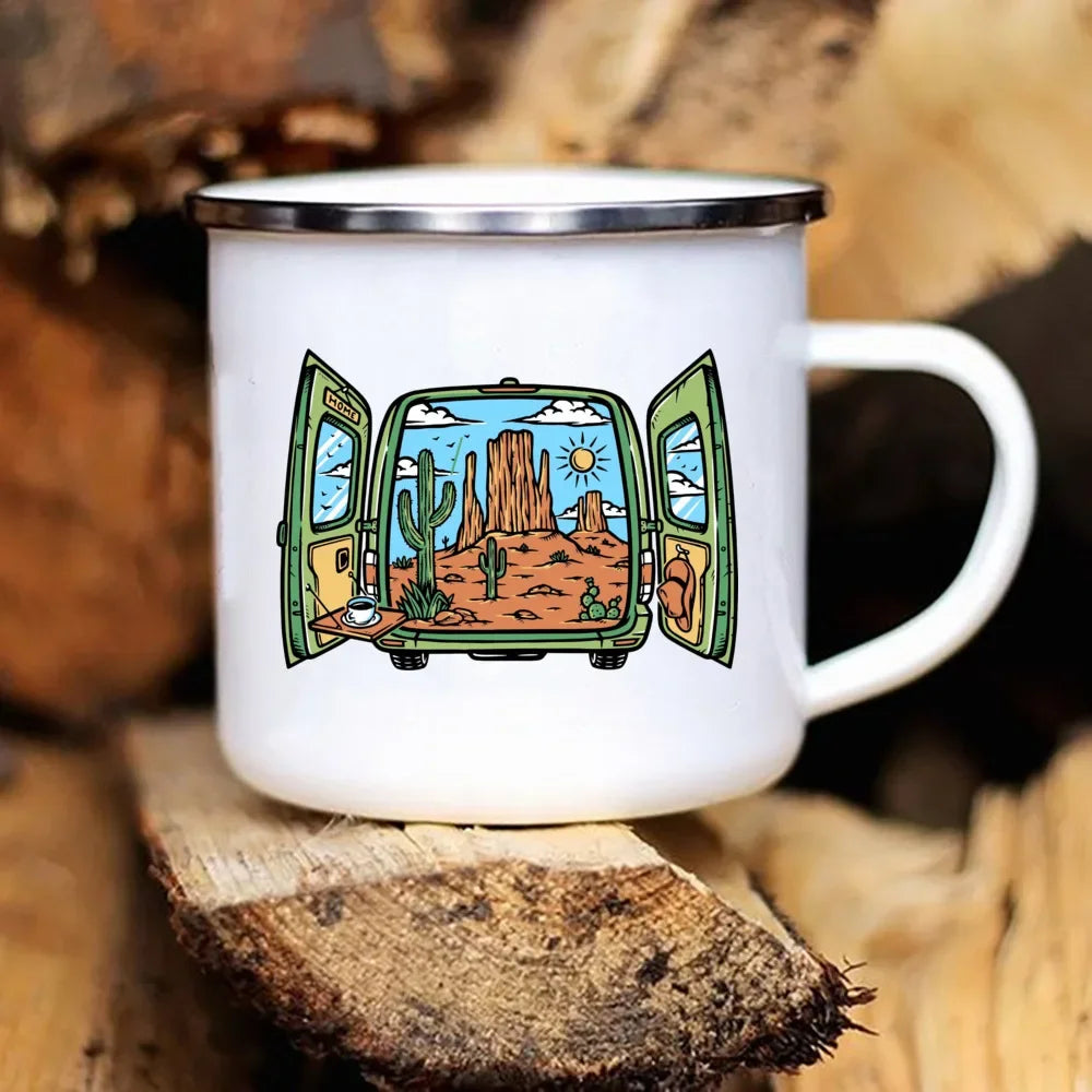 Mug à Café en Émail pour Camping 360ml
