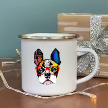 Mug à Café Imprimé Bouledogue Français en Céramique 360ml