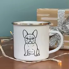 Mug à Café Imprimé Bouledogue Français en Céramique 360ml