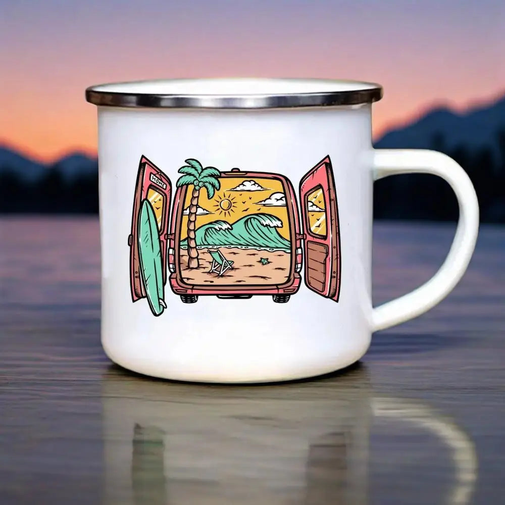 Mug à Café en Émail pour Camping 360ml