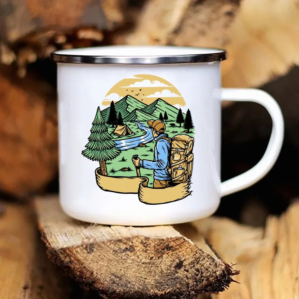 Mug à Café en Émail pour Camping 360ml