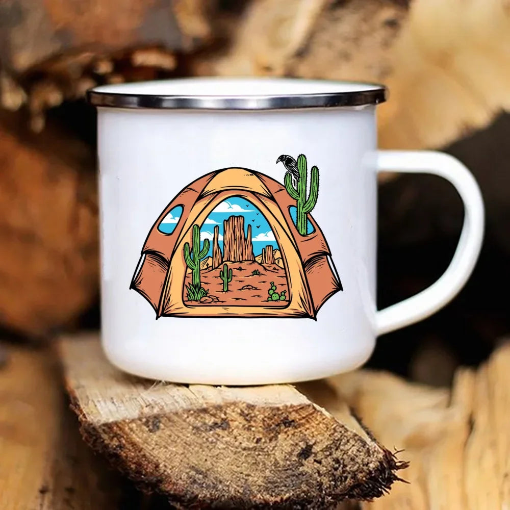 Mug à Café en Émail pour Camping 360ml