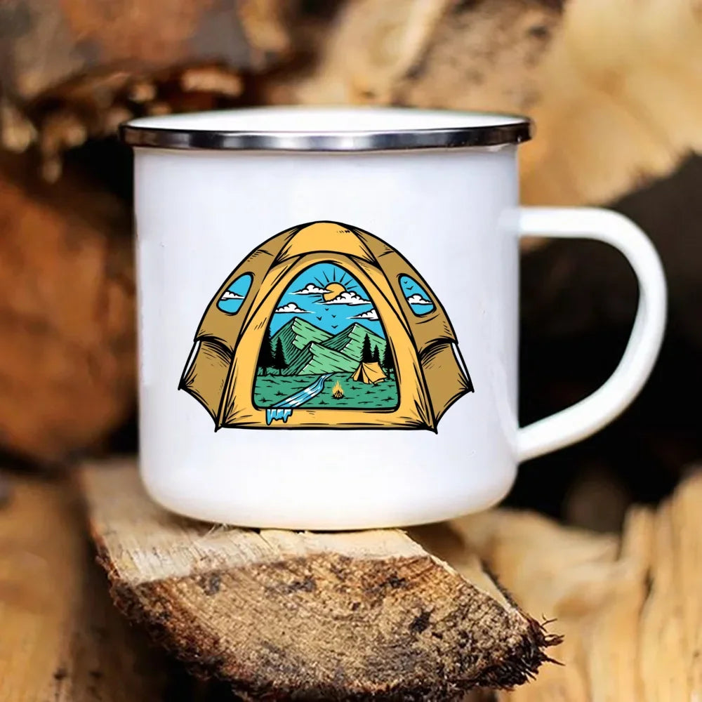 Mug à Café en Émail pour Camping 360ml