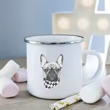Mug à Café Imprimé Bouledogue Français en Céramique 360ml