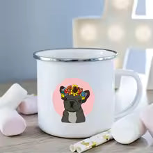 Mug à Café Imprimé Bouledogue Français en Céramique 360ml
