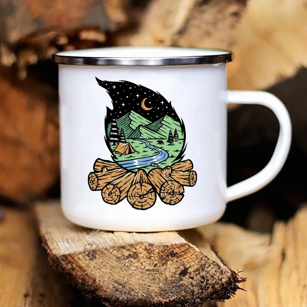 Mug à Café en Émail pour Camping 360ml
