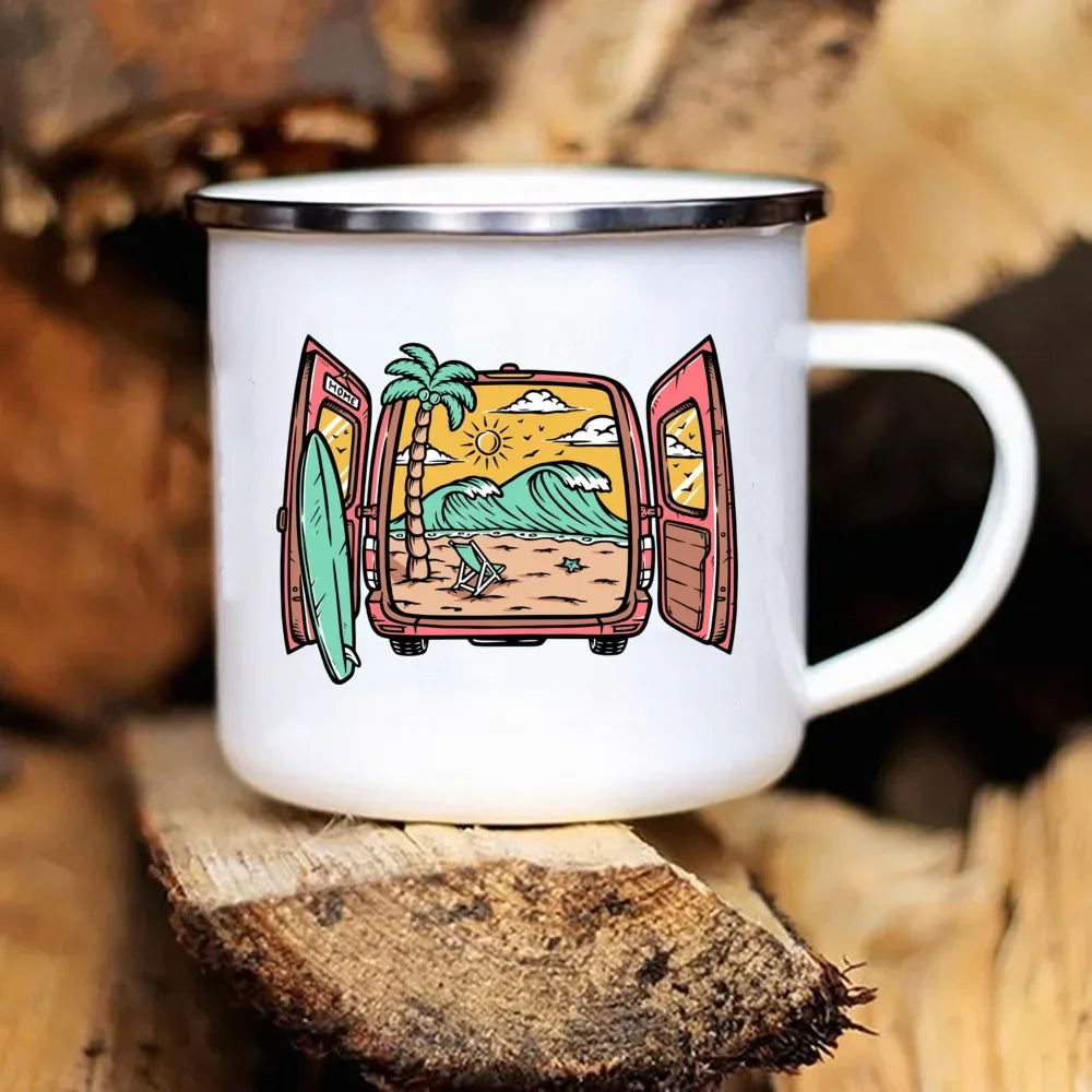 Mug à Café en Émail pour Camping 360ml
