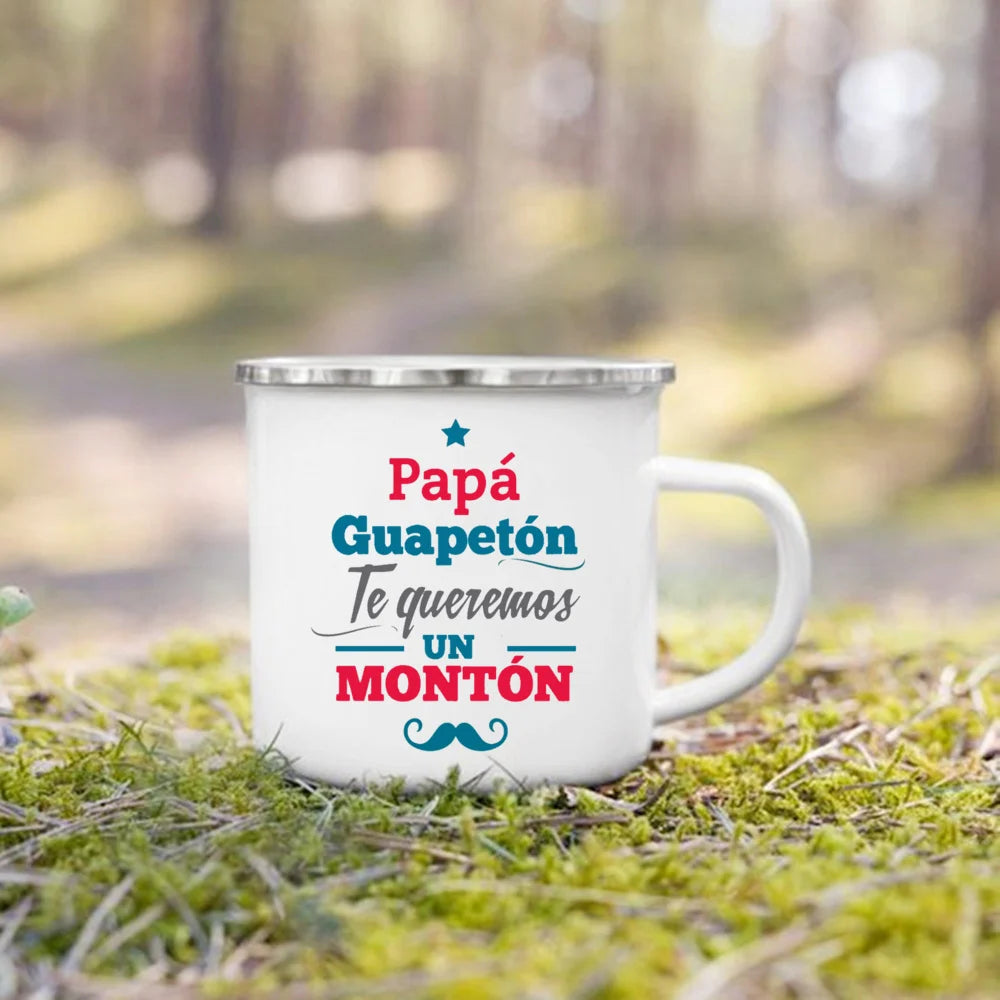 Mug à Café en Émail Meilleur Papa 360ml avec Poignée