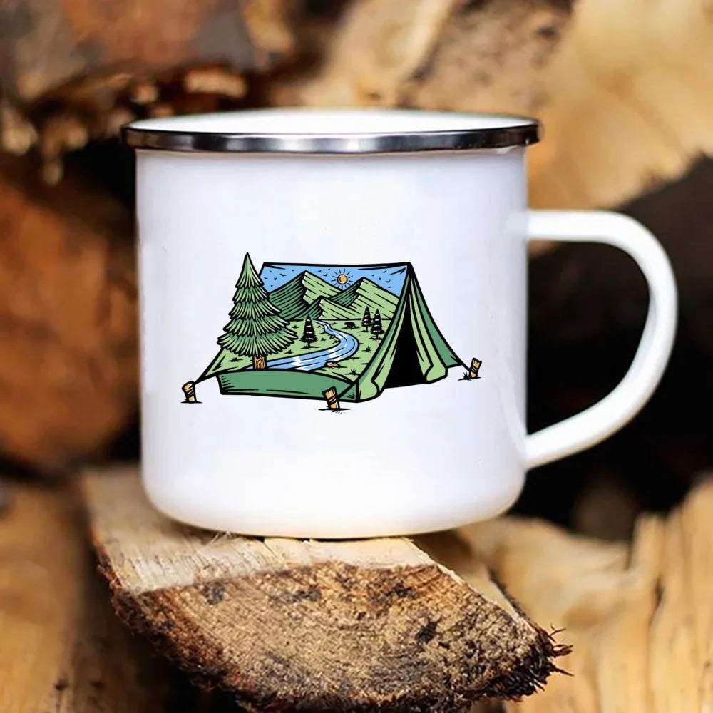 Mug à Café en Émail pour Camping 360ml