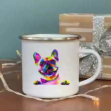Mug à Café Imprimé Bouledogue Français en Céramique 360ml