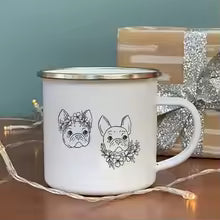 Mug à Café Imprimé Bouledogue Français en Céramique 360ml
