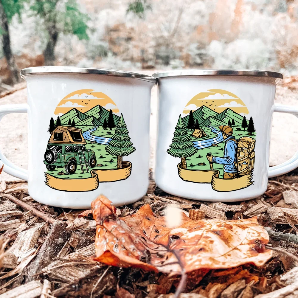 Mug à Café en Émail pour Camping 360ml