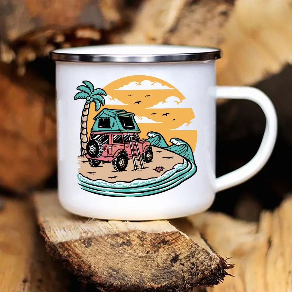 Mug à Café en Émail pour Camping 360ml
