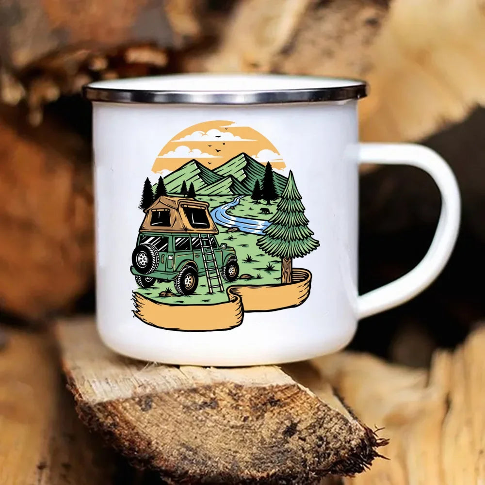 Mug à Café en Émail pour Camping 360ml